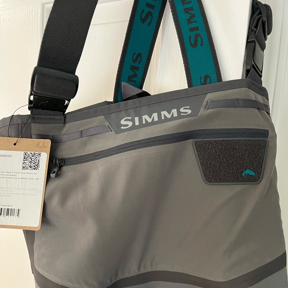 Simms Charcoal and Teal Fishing Waders